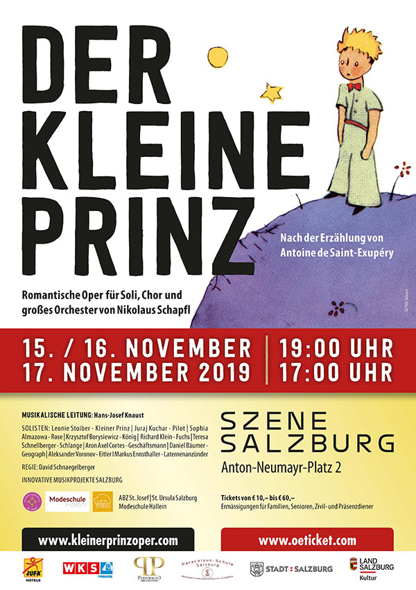 Plakat der Aufführung der kleine Prinz im November 2019 in Salzburg