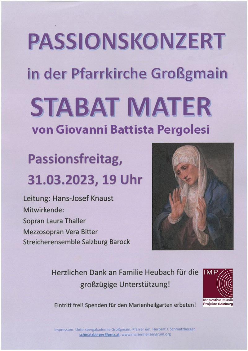 "Stabat mater" von Giovanni Battista Pergolesi Pfarrkirche Bergheim